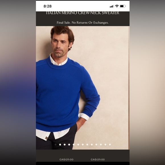 Mens Wool Banana Republic Sweater - Picture 2 of 7